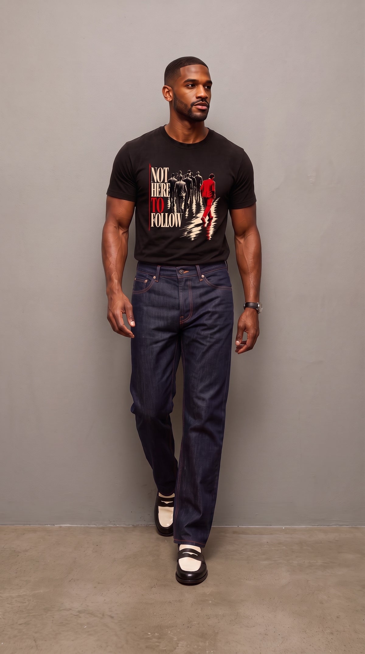 Unisex Seamless 100% Cotton T-Shirt | NOT HERE TO FOLLOW