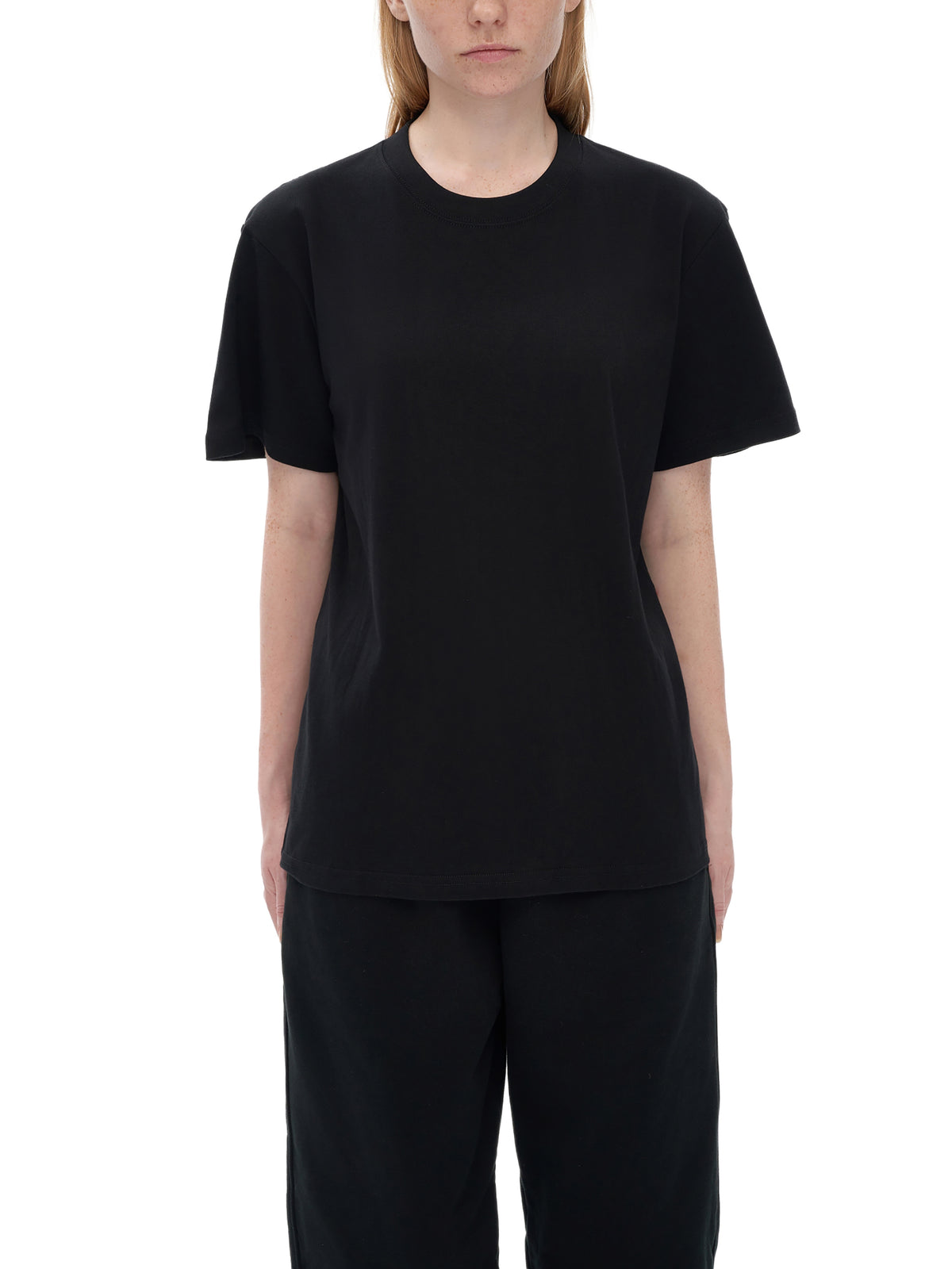 Unisex Seamless 100% Cotton Tee | LESS SHAME MORE SEQUINS Black Logo