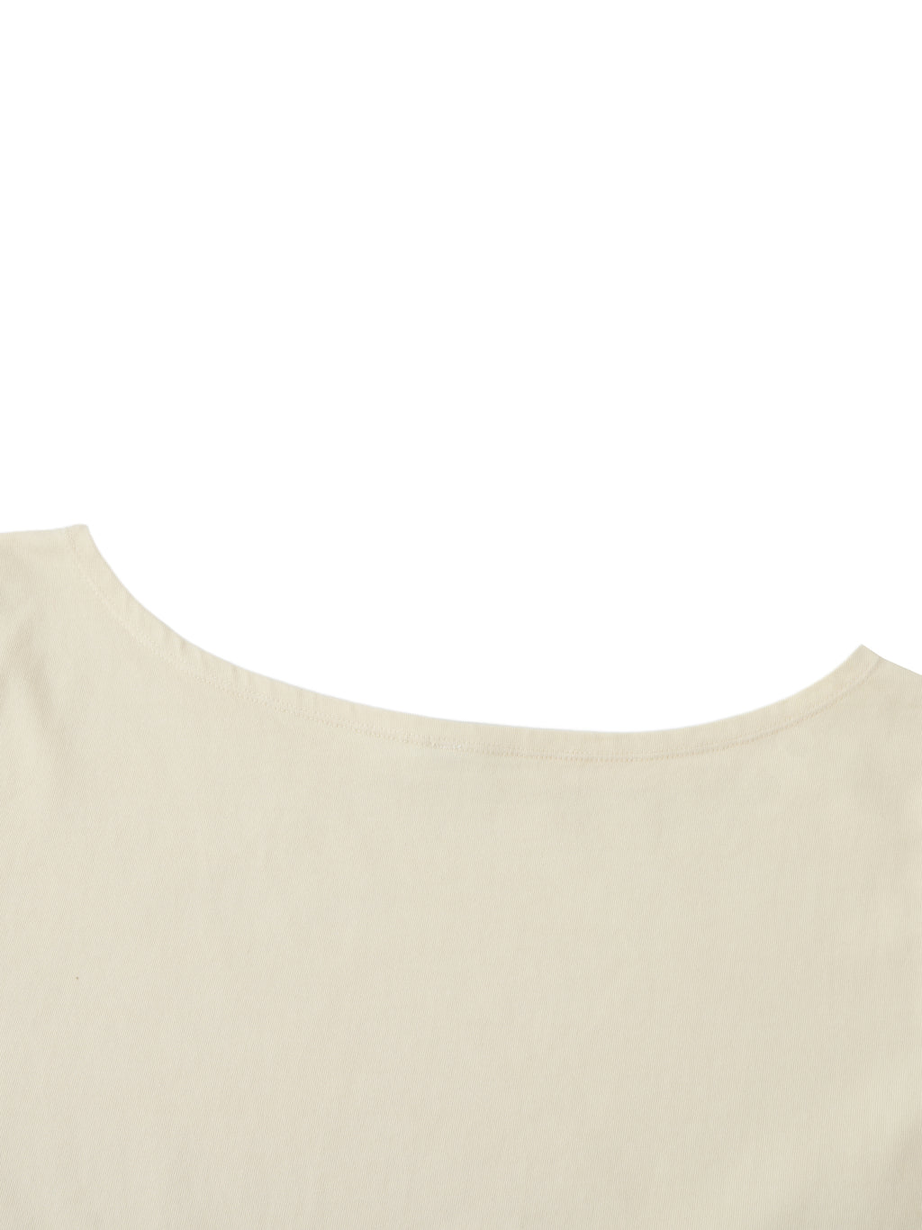 Off-Shoulder Rolled Hem 100 % Cotton Tee Black Logo