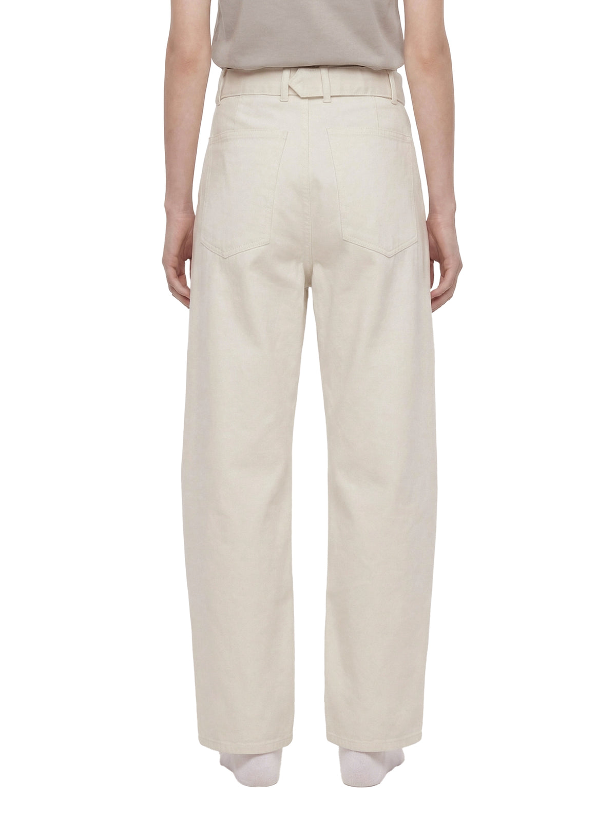 Belted Barrel-leg Chino Pants