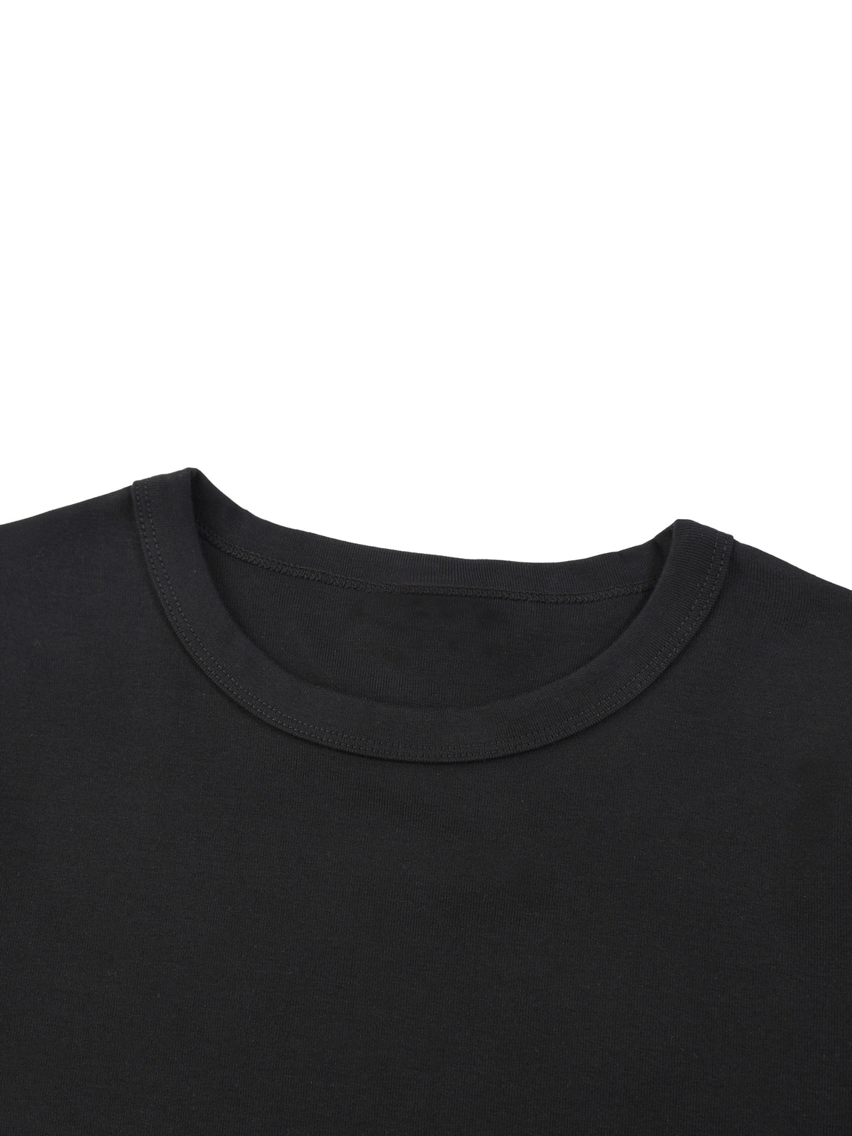 Women's Cropped Crewneck Tee Black Logo