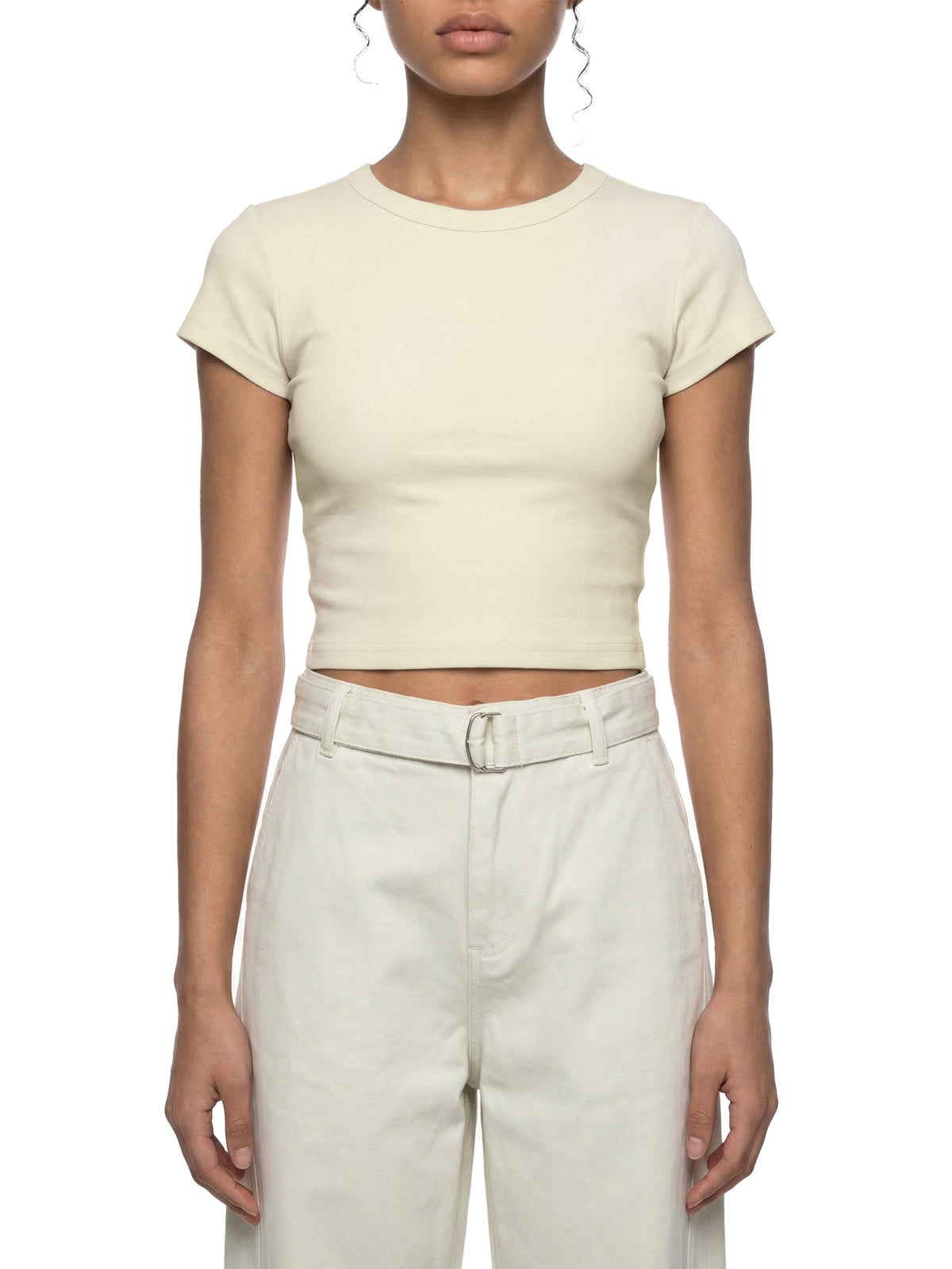 Women's Cropped Crewneck Tee Gold Logo