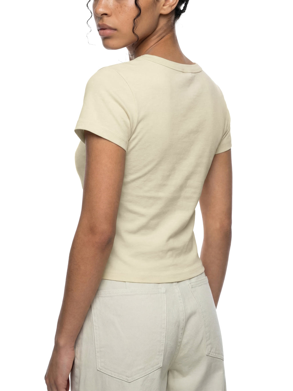 Women's Cropped Crewneck Tee Red Logo