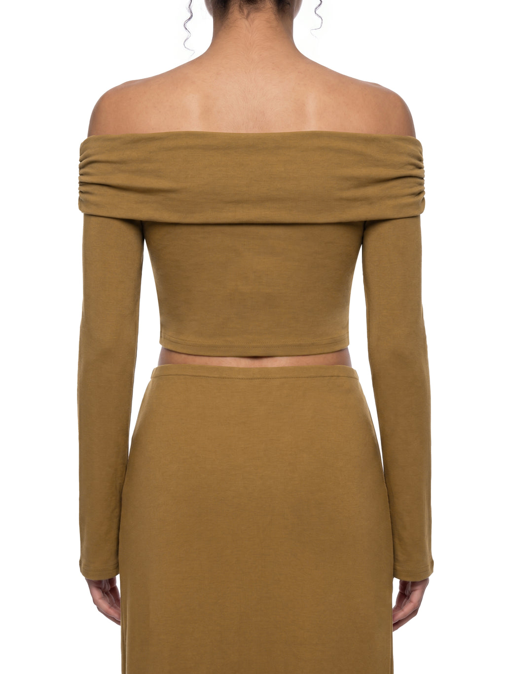 Women's Off-the-Shoulder Bell Sleeve Crop Top