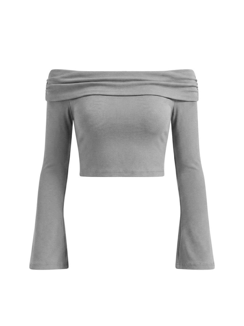 Women's Off-the-Shoulder Bell Sleeve Crop Top