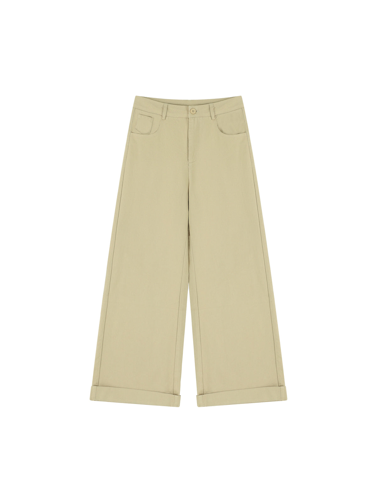 Tencel Wide-Leg Cuff Trousers