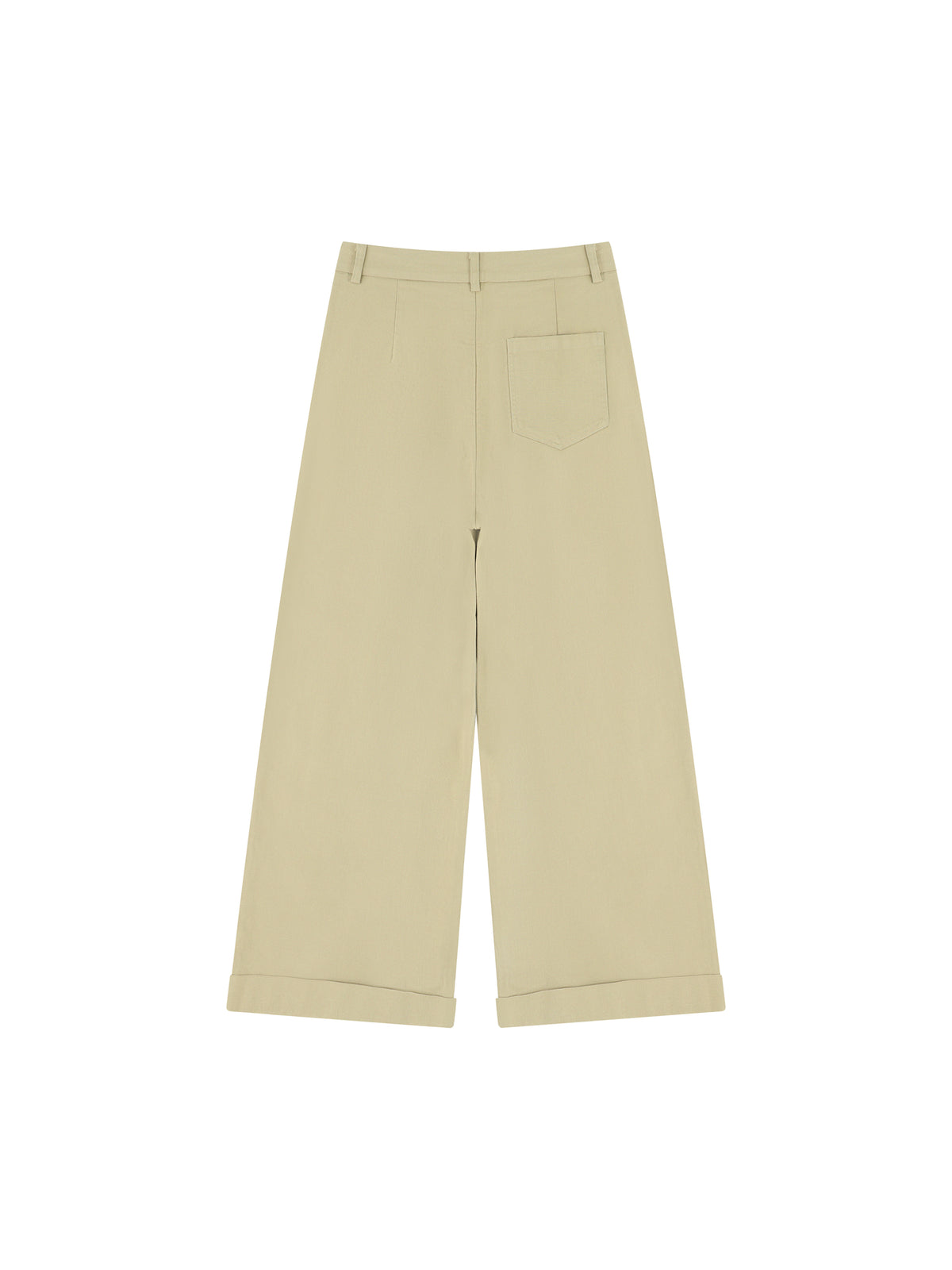 Tencel Wide-Leg Cuff Trousers