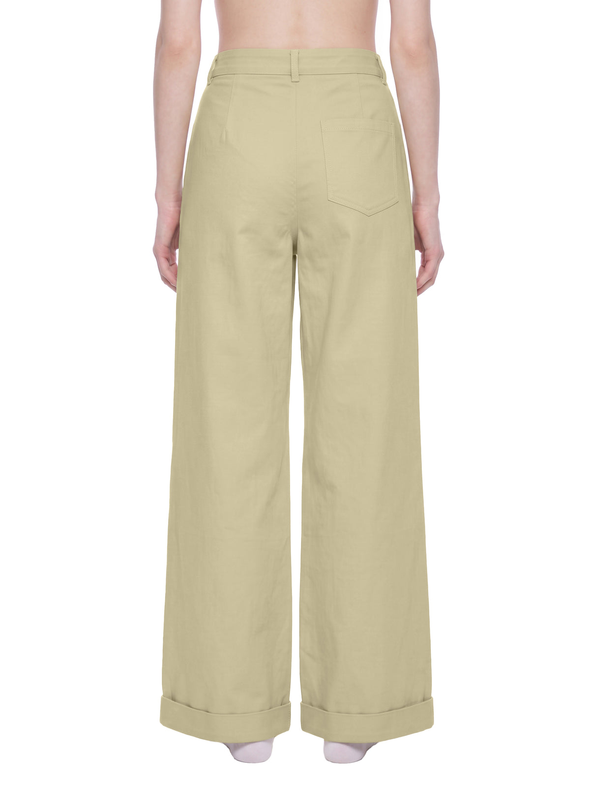 Tencel Wide-Leg Cuff Trousers